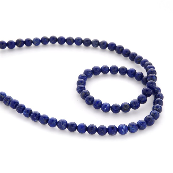 6mm Round gemstone bead Lapis Lazuli 'A'  40cm strand