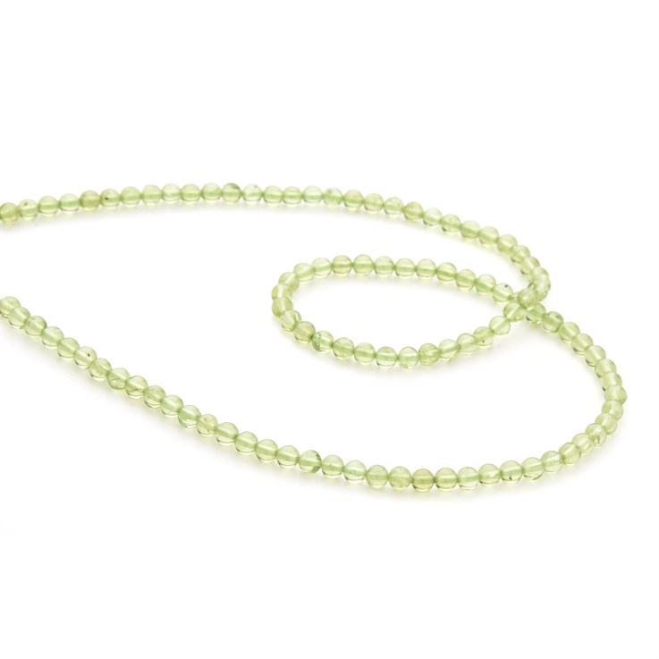 4mm Round Gemstone Bead Peridot 39cm Strand