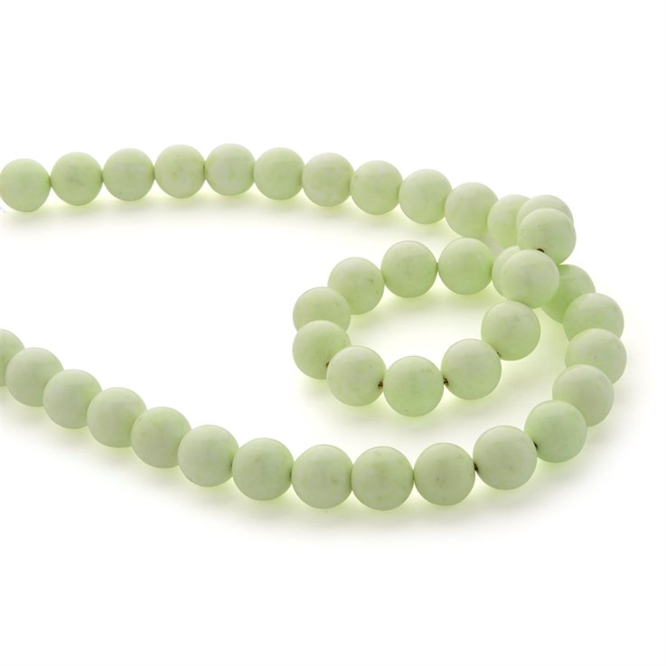 10mm Round gemstone bead Lemon Magnesite 40cm strand