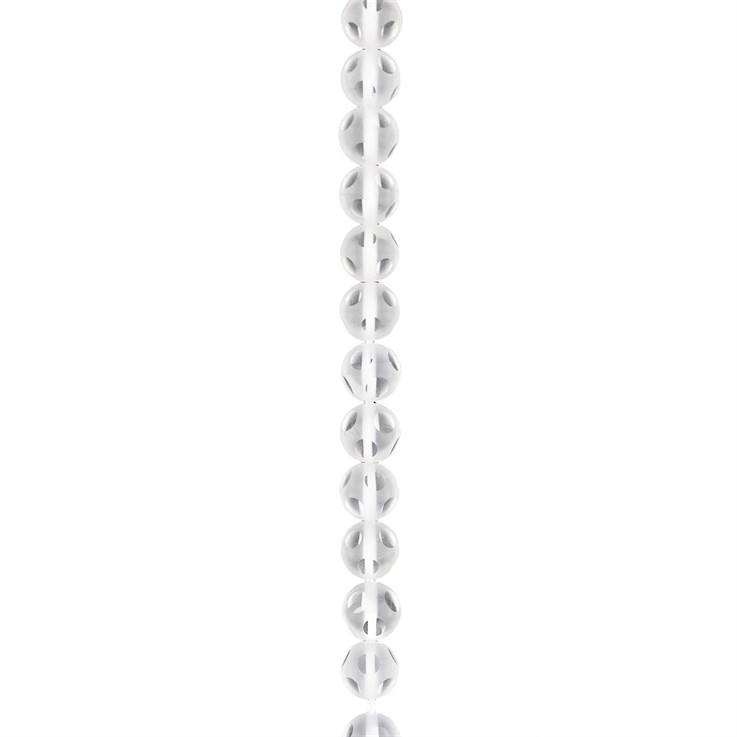 8mm Facet Round gemstone bead Frosted Crystal Quartz A  Quality 39.3cm strand