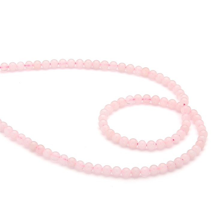 4mm Round gemstone bead Rose Quartz 40cm strand