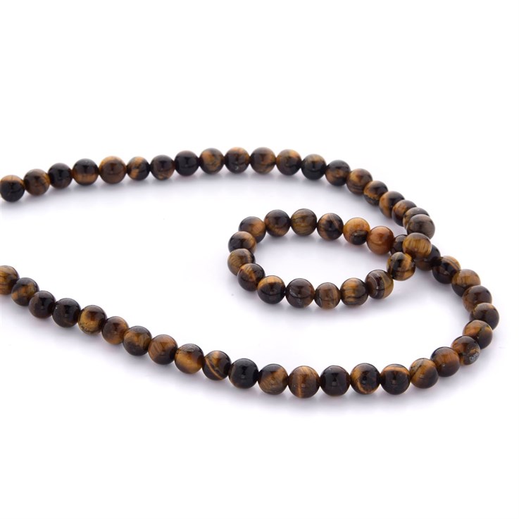 6mm Round gemstone bead Tiger Eye 40cm strand