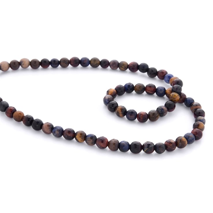 6mm Facet  gemstone bead Tiger Eye 40cm strand