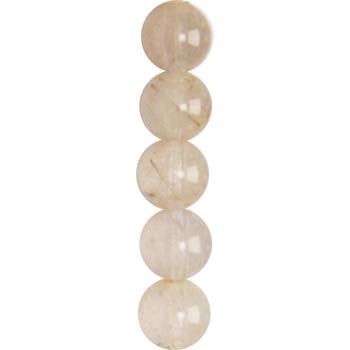 6mm Round gemstone bead Gold Rutilated Quartz 40cm strand