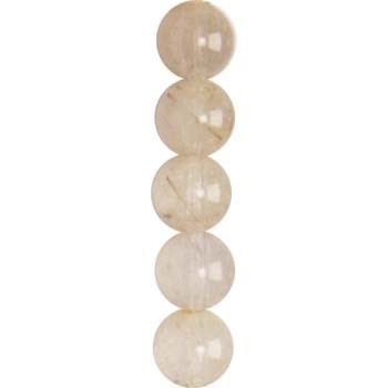 8mm Round gemstone bead Gold Rutilated Quartz 40cm strand