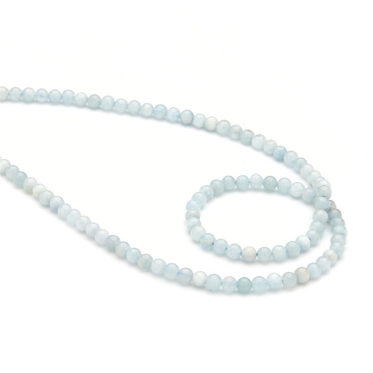 4mm Aquamarine A Grade Round Bead 39cm Strand