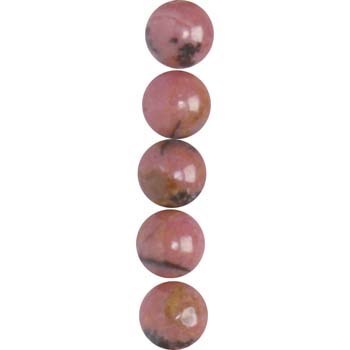 4mm Round gemstone bead Rhodonite 40cm strand