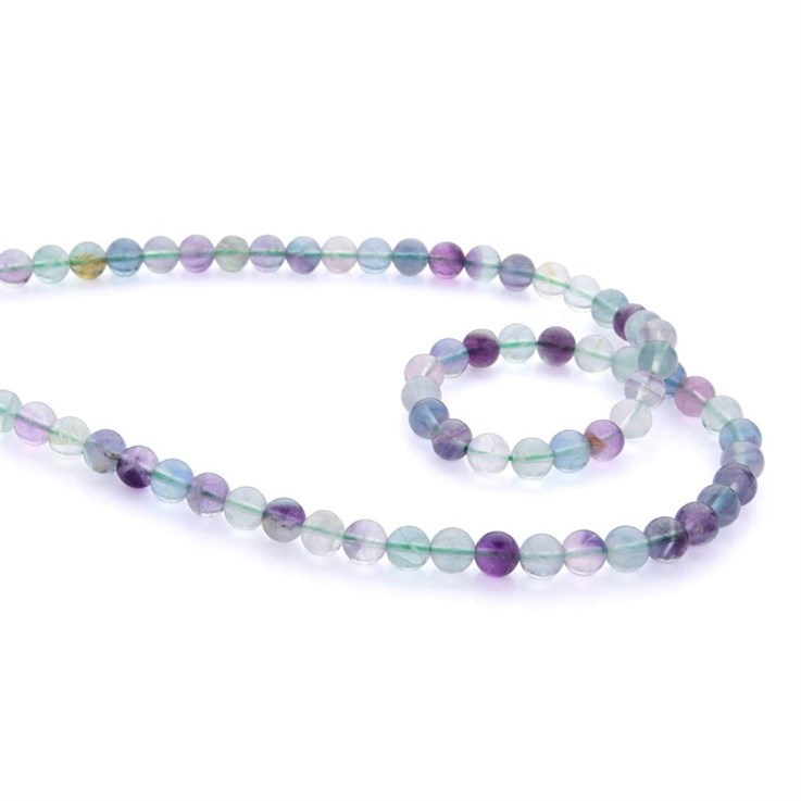 6mm Round gemstone bead Fluorite Rainbow 40cm strand