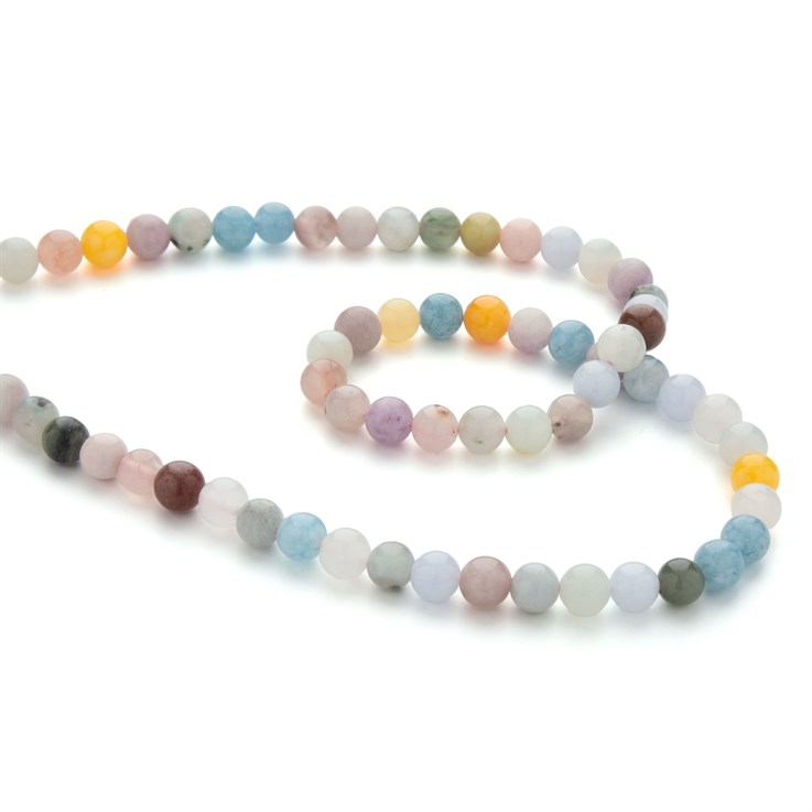 6mm Round Gemstone Natural Multi Precious 40cm Strand