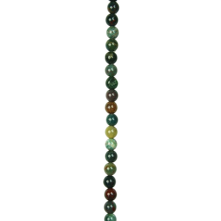 4mm Round gemstone bead Bloodstone 40cm strand