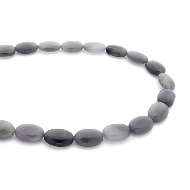 25x18mm Grey Agate Smooth Oval 40cm