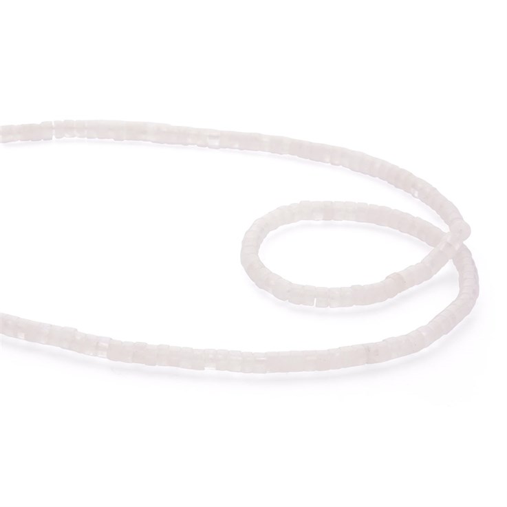 4x2mm White Jade Wheel Beads 39cm