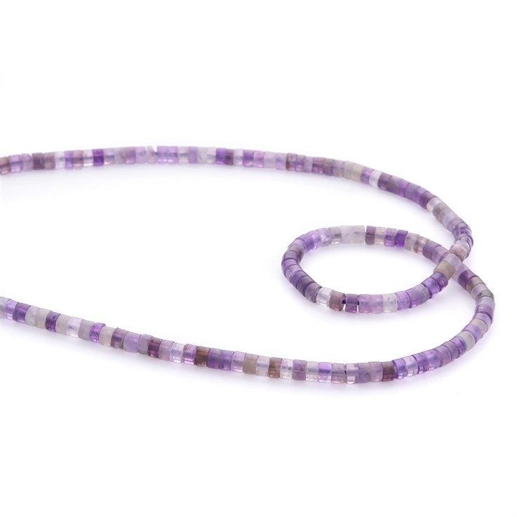 4x2mm Amethyst Wheel Beads 39cm