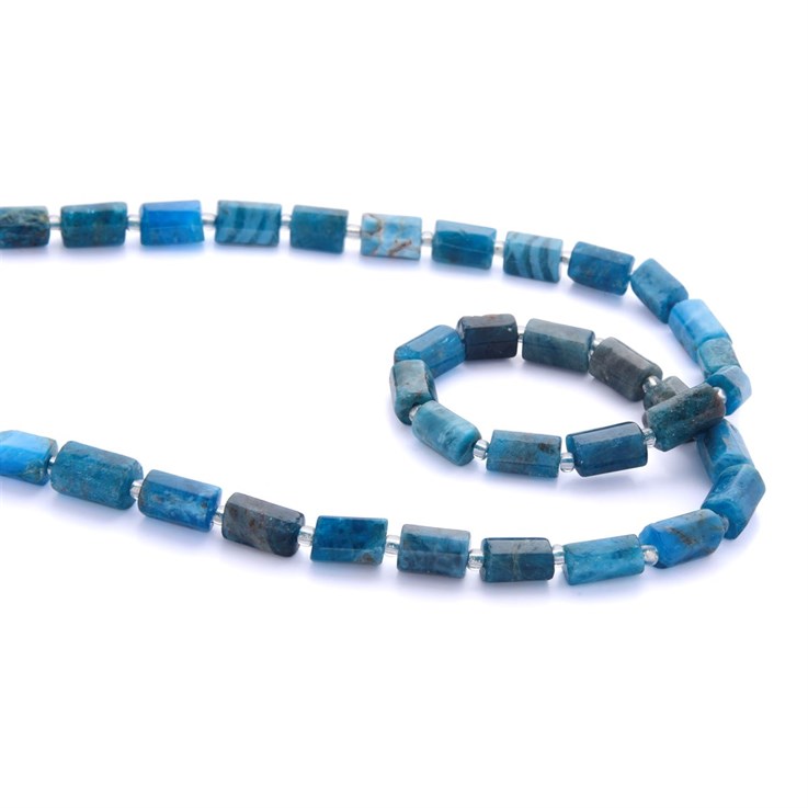 9/11x6/7mm Apatite Faceted Column Gemstone Beads 39cm