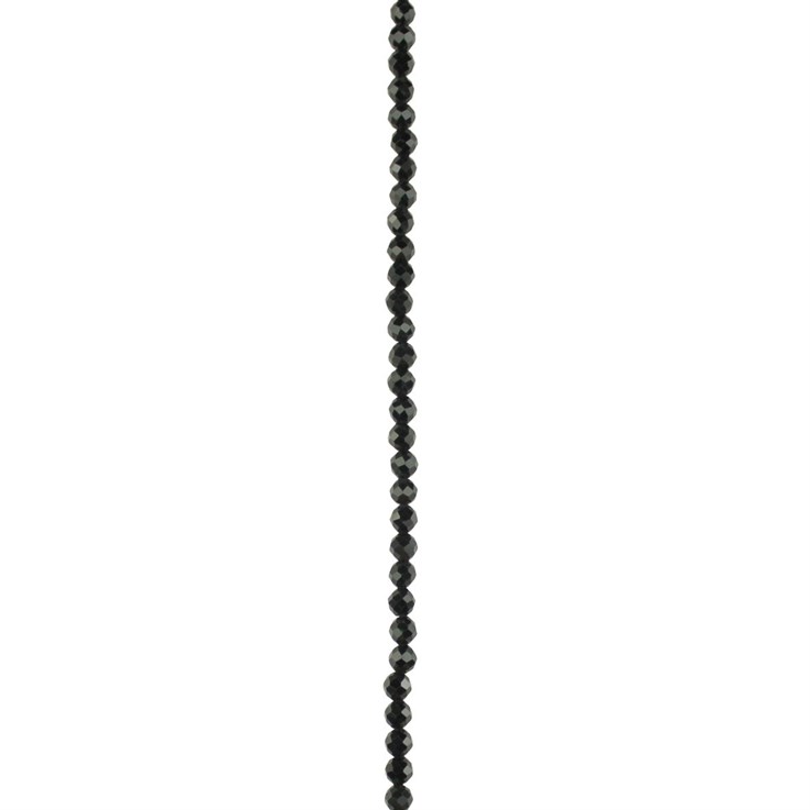 3mm Black Tourmaline 'A' Quality Faceted Round 40cm Strand