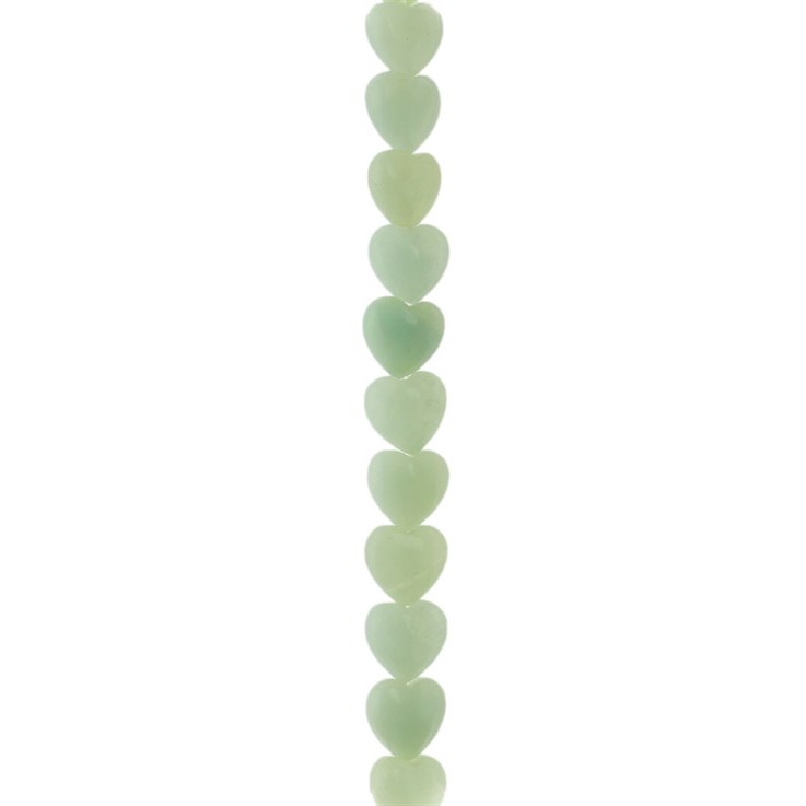 8mm Puff Heart shaped gemstone bead Amazonite Chinese 40cm