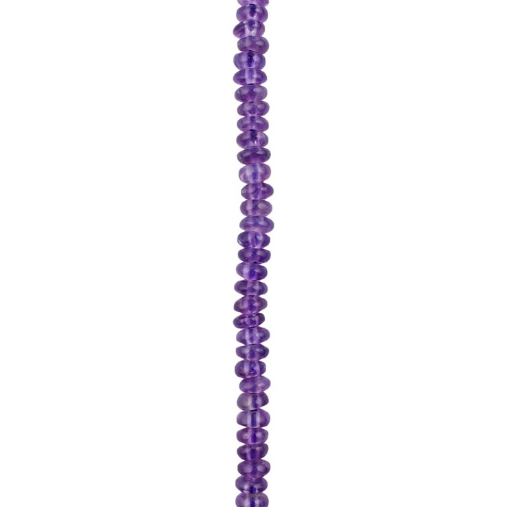 5mm Rondelle Shaped Gemstone Bead Amethyst 40cm strand