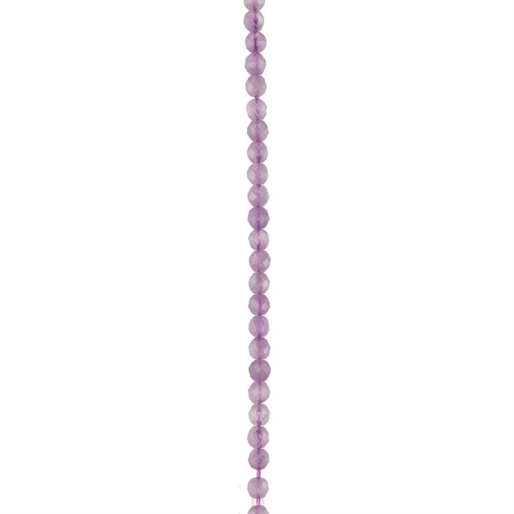 4mm Lavender Amethyst 'A' Quality Faceted Round Bead 40cm Strand