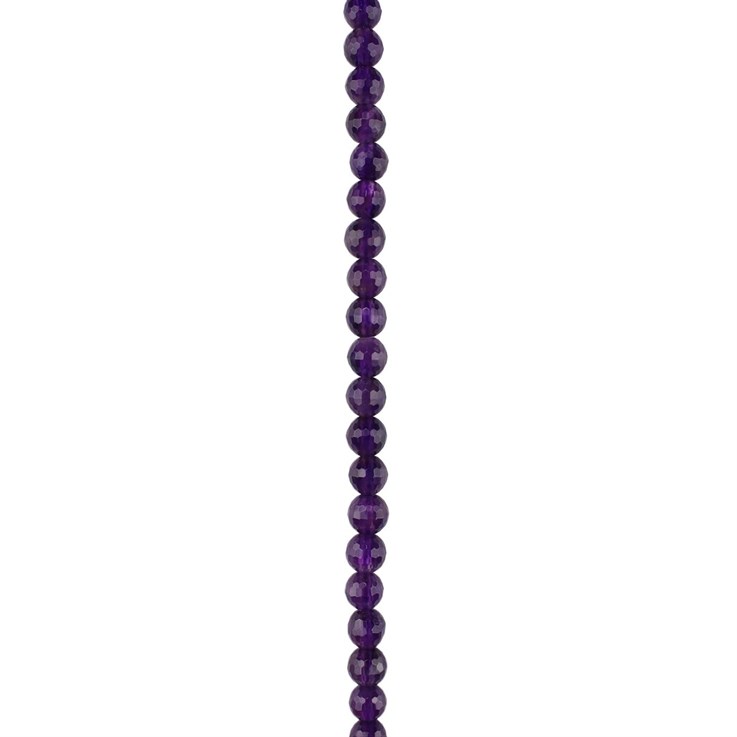 6mm Facet Round gemstone bead Amethyst A  Quality 39.3cm strand