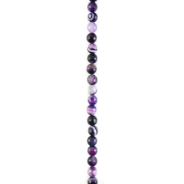 8mm Facet Bead Purple Banded Agate 40cm Strand