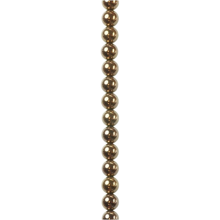 6mm Hematine Bronze colour 40cm round bead strand