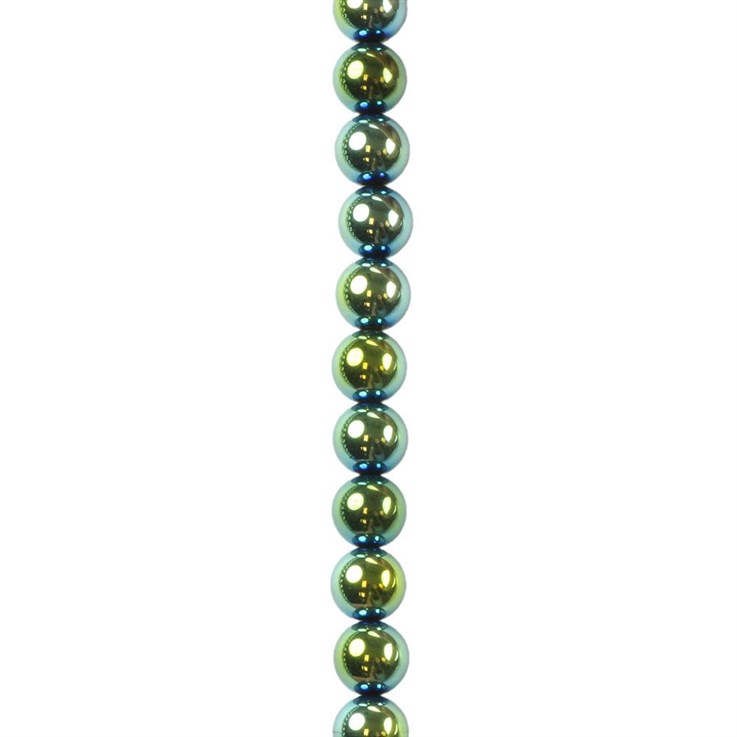 8mm Hematine Green colour 40cm round bead strand