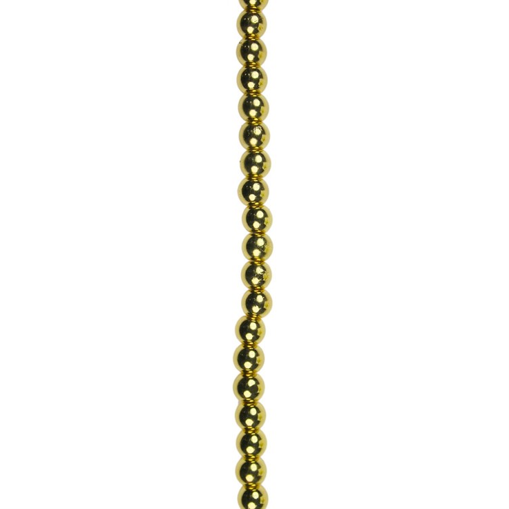 6mm Round Hematine 18KT Gold Plating 40cm Strand