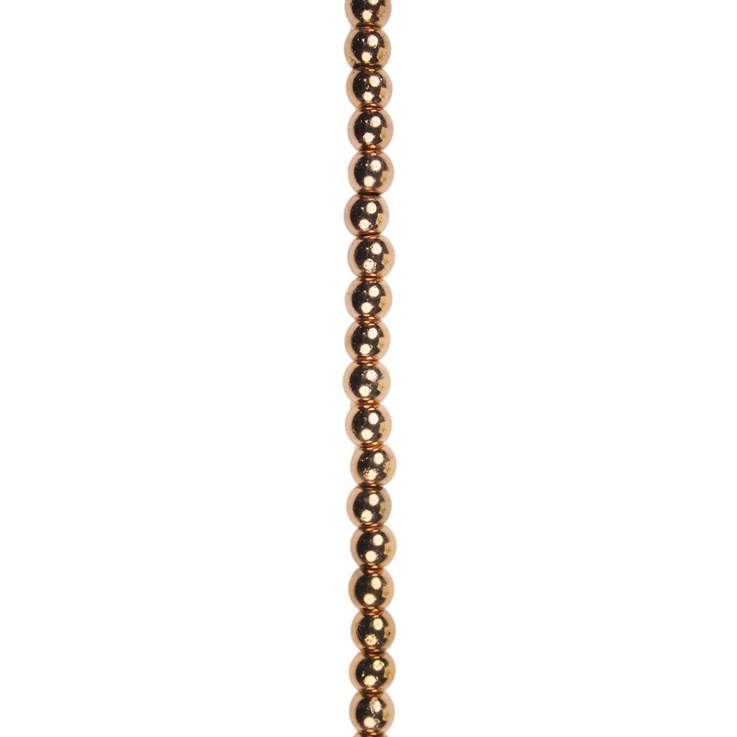 6mm Round Hematine Rose Gold Plating 40cm Strand