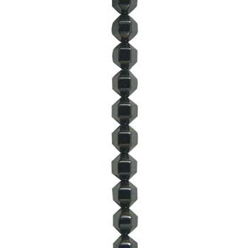 8mm Facet Sphere Hematine 40cm shaped bead strand