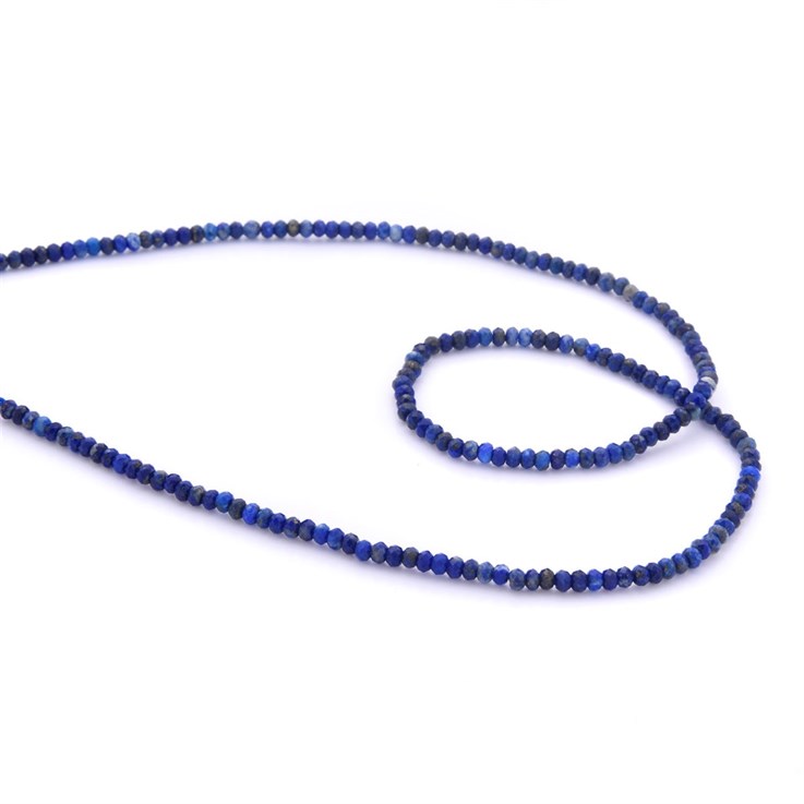 Natural Lapis A Grade Faceted Rondelle 3x2mm Bead 40cm