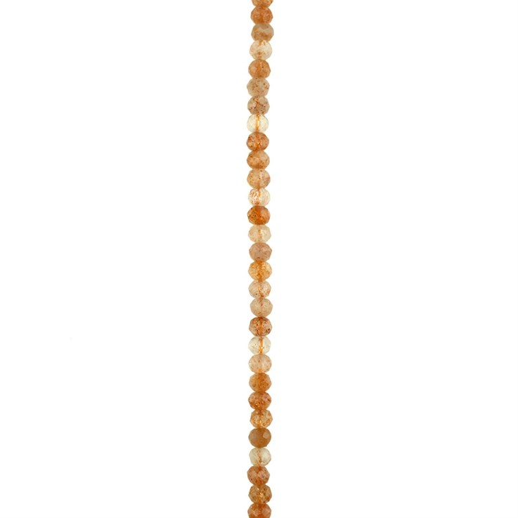 4mm Sunstone 'A' Quality Faceted Button 40cm Strand