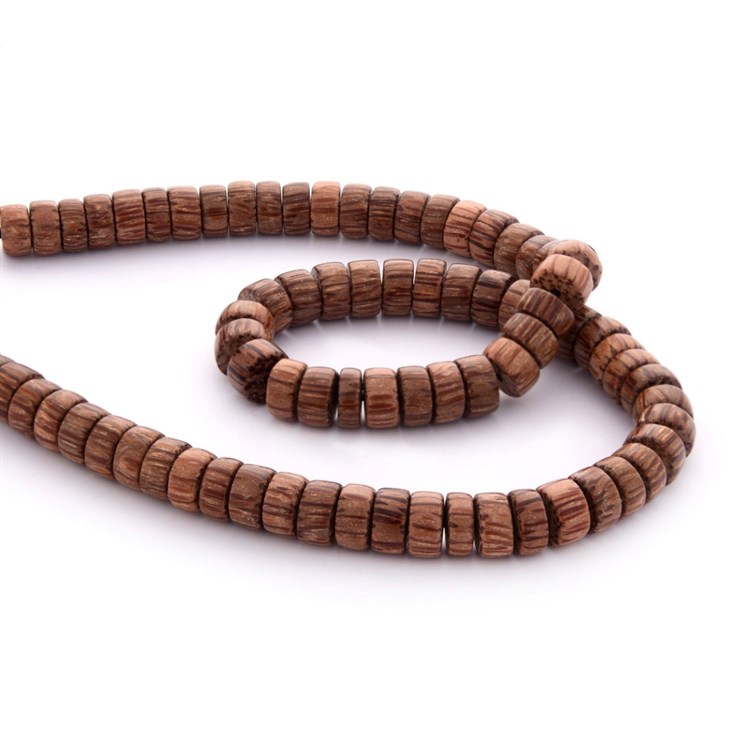 10x5mm Pucalet Rondelle Palmwood Bead String 40cm