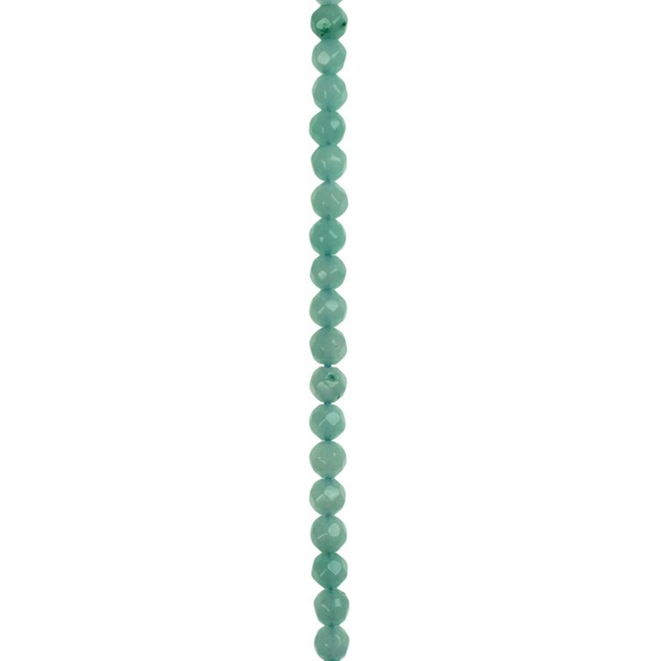 4mm Facet Round Dyed Jade Colour Amazonite 40cm strand