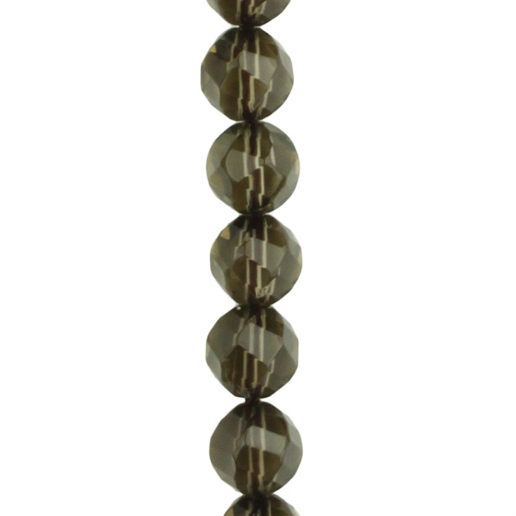 8mm Facet Twist Bead Smokey Quartz  A Quality 39.3cm