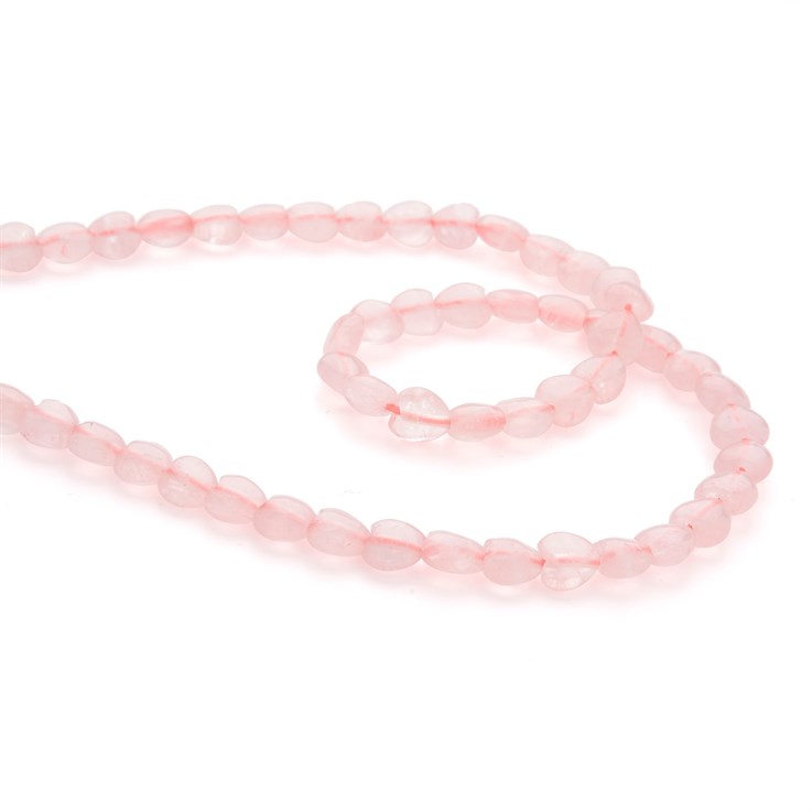 8mm Rose Quartz Puff Heart Gemstone Beads 40cm