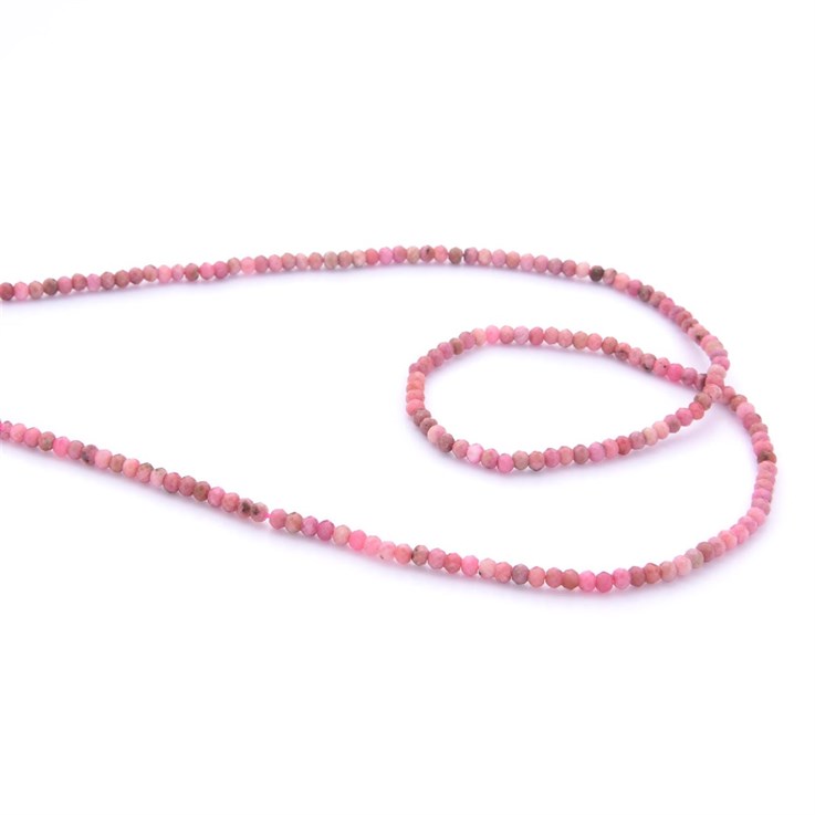 Rhodonite Faceted Rondelle 3x2mm Gemstone Beads 40cm