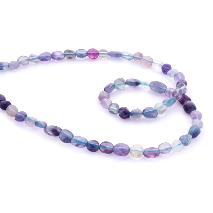 5-8mm (Approximately)Tumbled gemstone beads Fluorite