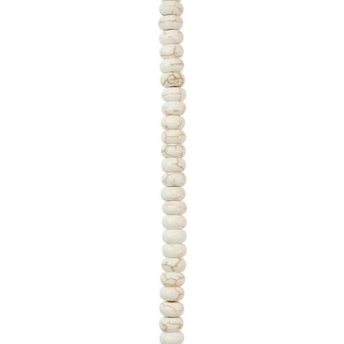 8mm Rainbow Howlite Rondelle Beads White 15.5"