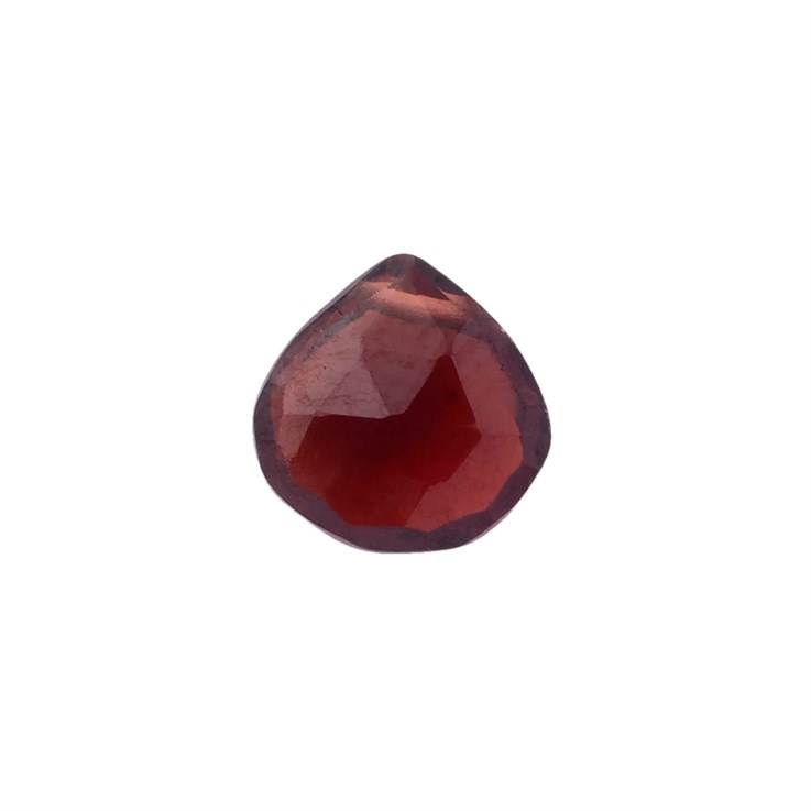 Garnet Faceted Briolette Heart Top Side Drilled