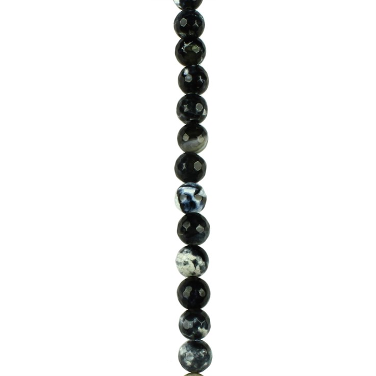 8mm Facet gemstone bead  Fire Agate Black (Dyed)  40cm strand