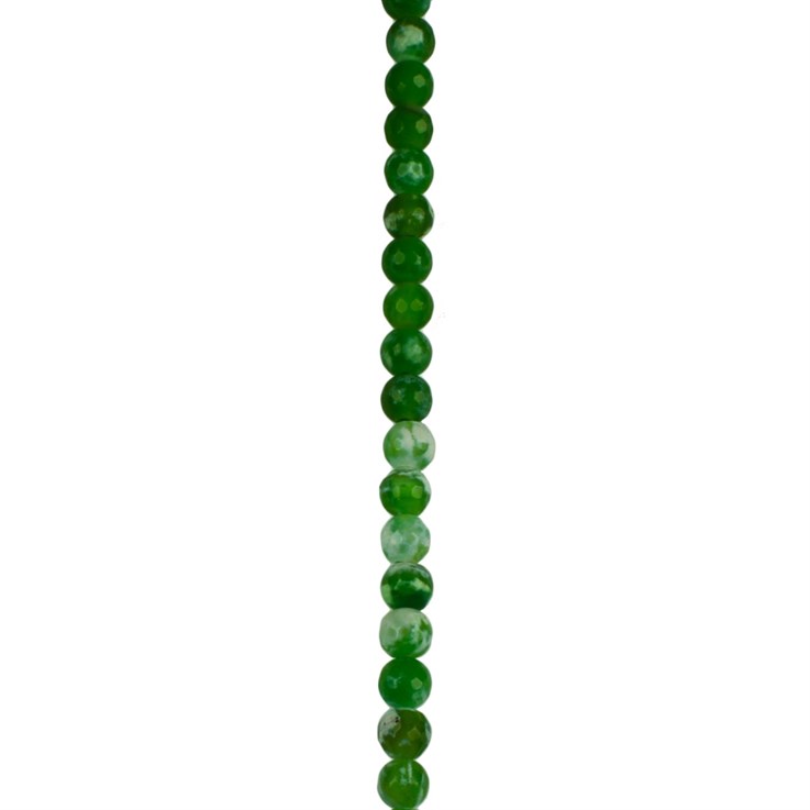 6mm Facet gemstone bead  Fire Agate Apple Green (Dyed)  40cm strand