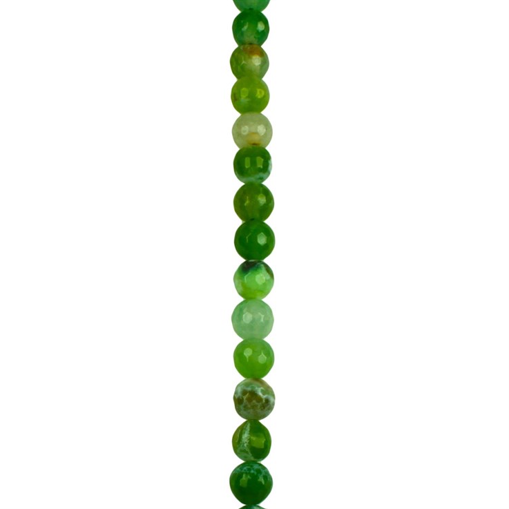 8mm Facet gemstone bead  Fire Agate Apple Green (Dyed)  40cm strand