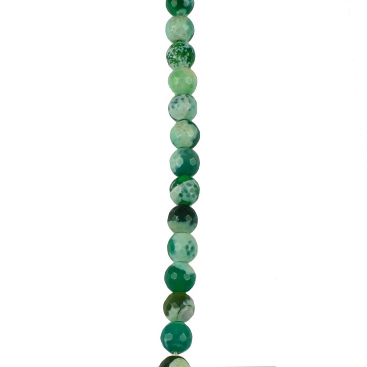 8mm Facet gemstone bead  Fire Agate Green (Dyed)  40cm strand