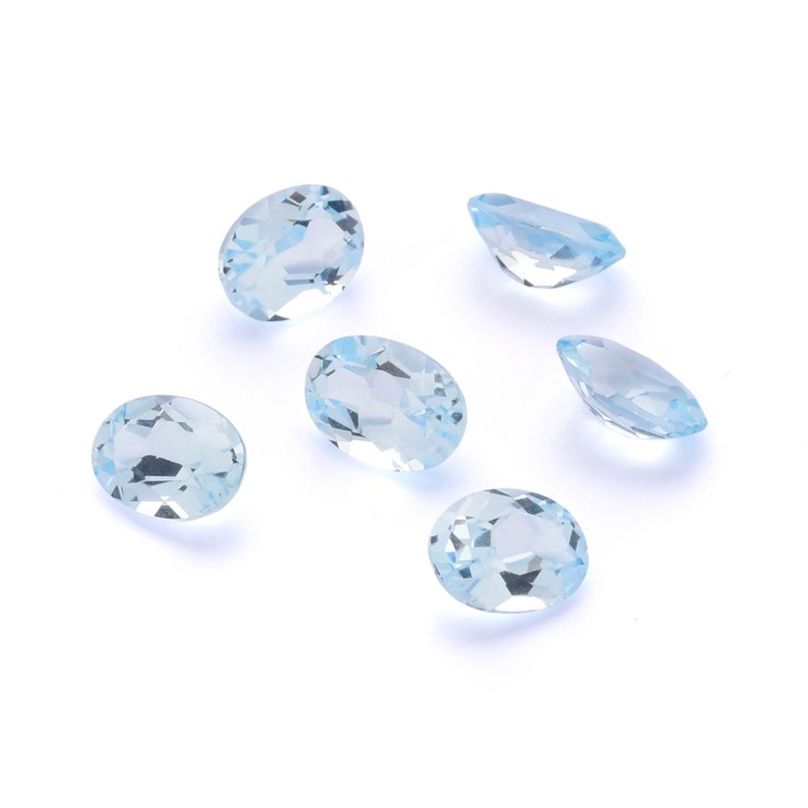 7x5mm AA Quality Topaz Oval Facet Aqua Blue (Light) 1.1ct