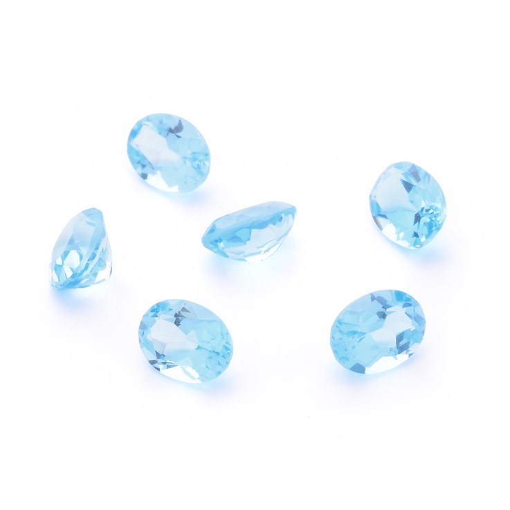 7x5mm AA Quality Topaz Oval Facet Swiss Blue (Dark) 1.1ct