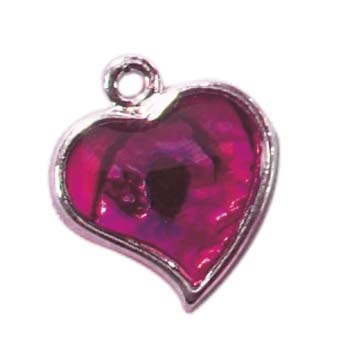 Pink Abalone Heart Novelty Charm Pendant Dropper