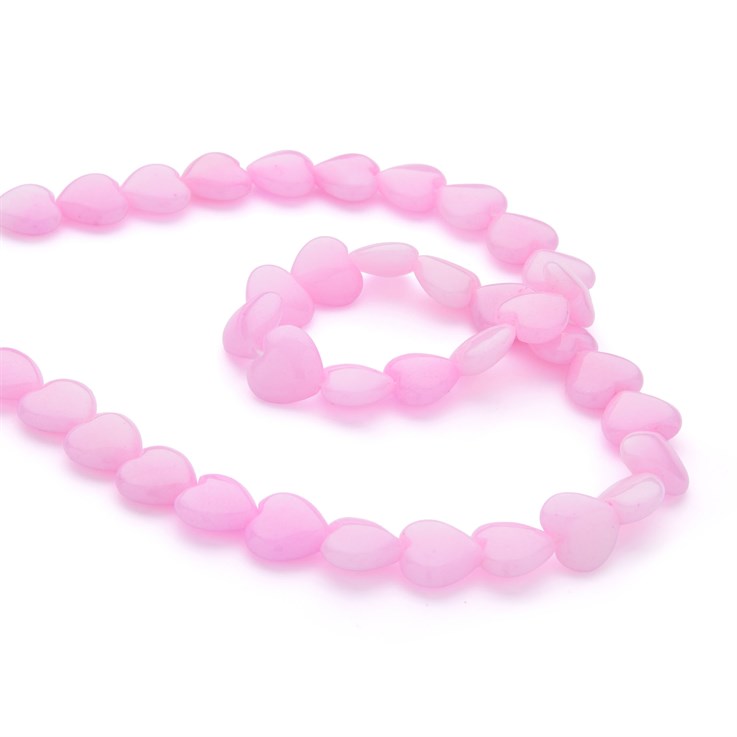 12mm Mountain Jade Puff Heart Pastel Pink