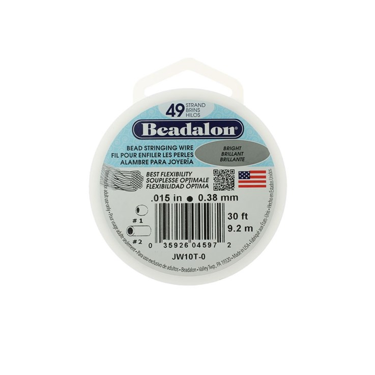 49-str Beadalon Beading Wire 0.15 dia 30 Foot Reel NETT