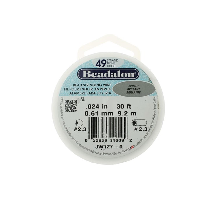 49-str Beadalon Beading Wire 0.24 dia 30 Foot Reel NETT