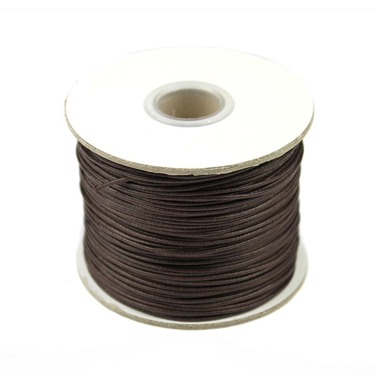 Brown Waxed Beading Cord 1mm 100 Metre Reel